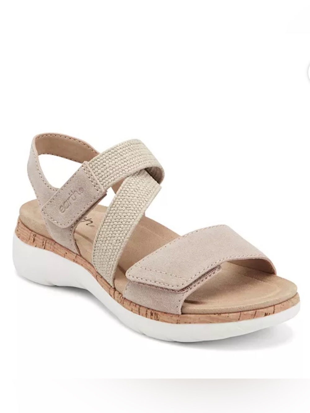 Earth Women's Reston Strappy Low Wedge Sandals size 11 Color:Natural Suede